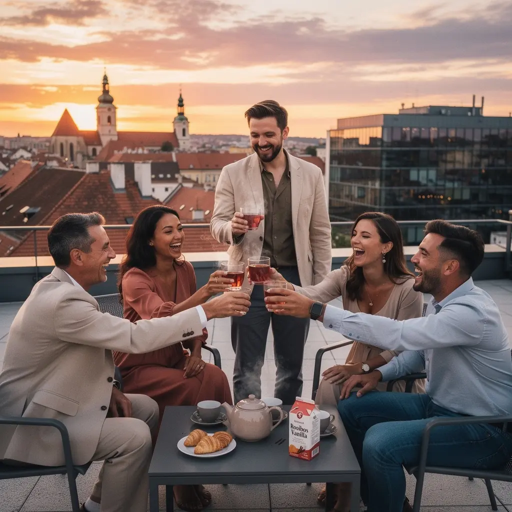 Vonný rooibos čaj s vanilkou a korením na stole